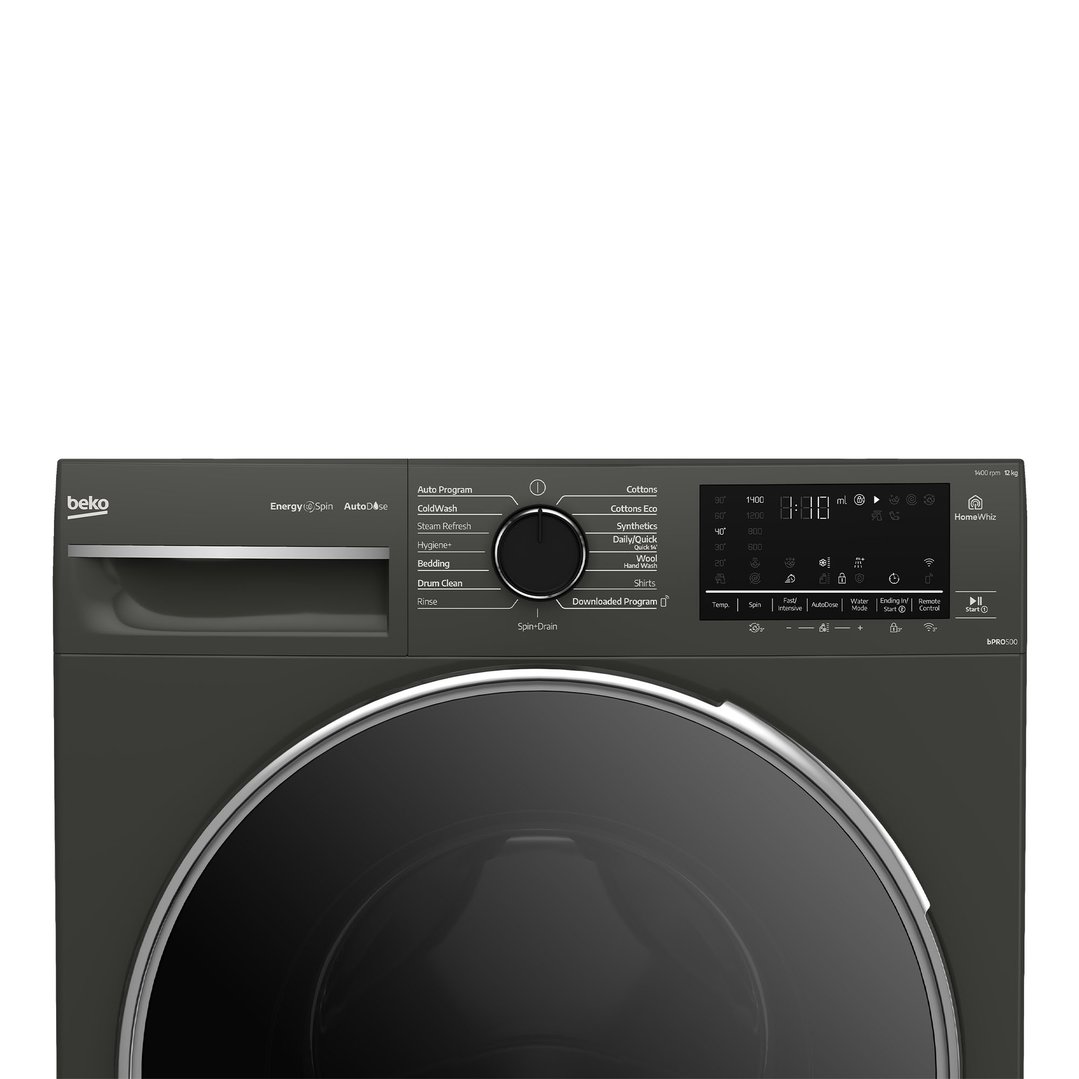 Beko 12kg Autodose Front Load Washing Machine with Steam Graphite BFLB123ADG