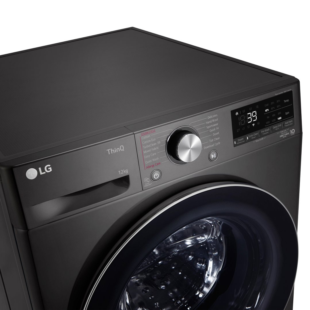 LG 12kg Black Front Load Washing Machine WV9-1412B