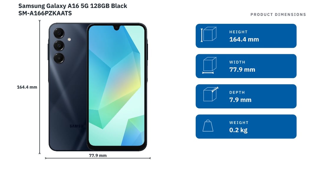Samsung Galaxy A16 5G 128GB Black SM-A166PZKAATS