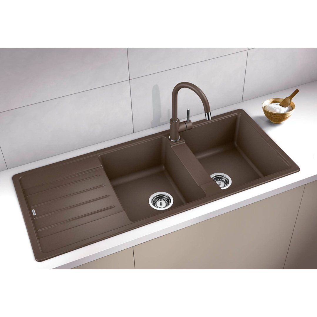 Blanco Legra 8 S Right Double Bowl Sink Black LEGRA8SRBK5