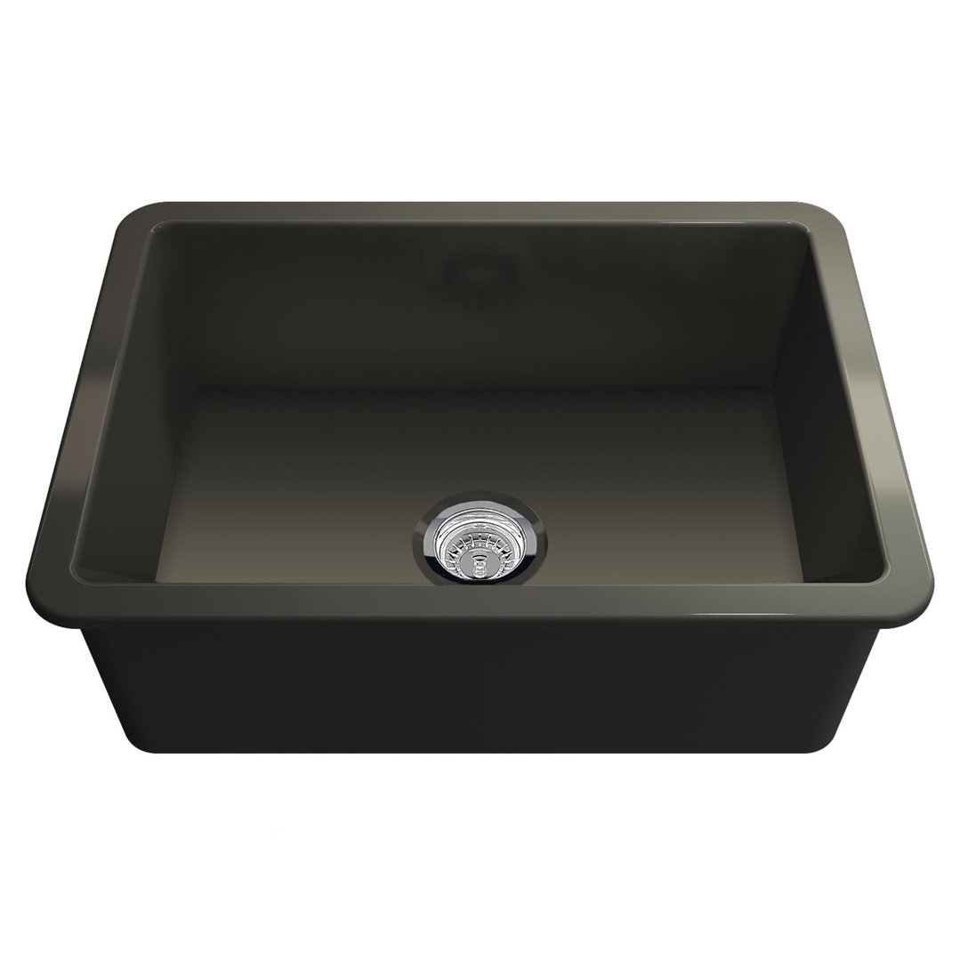Turner Hastings Cuisine 68x48 Inset / Undermount Fireclay Sink Matte Black with Overflow CU68FS-MB-OF