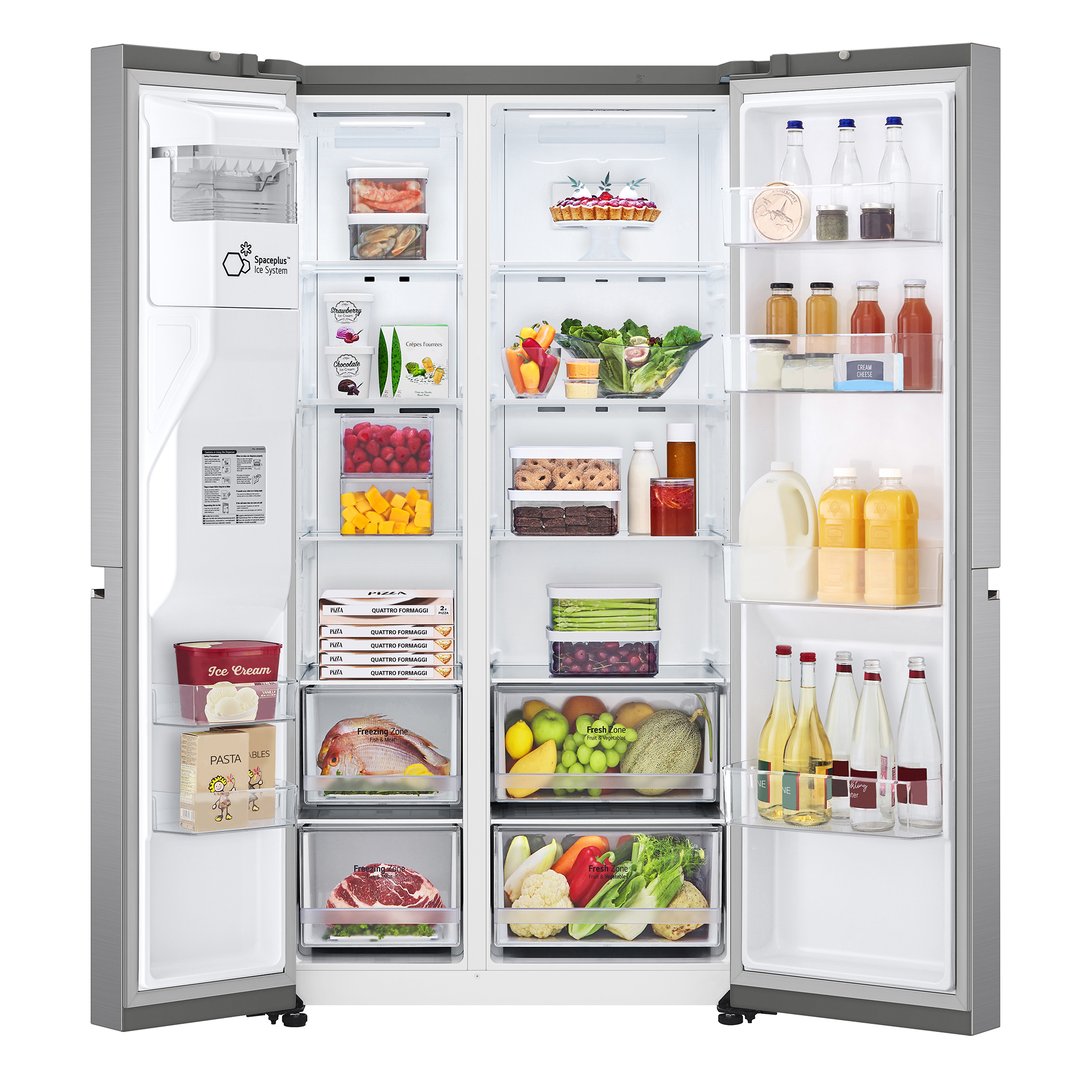 LG 635L Side by Side Fridge Non Plumbed Ice & Water Dispenser GS-N635PL