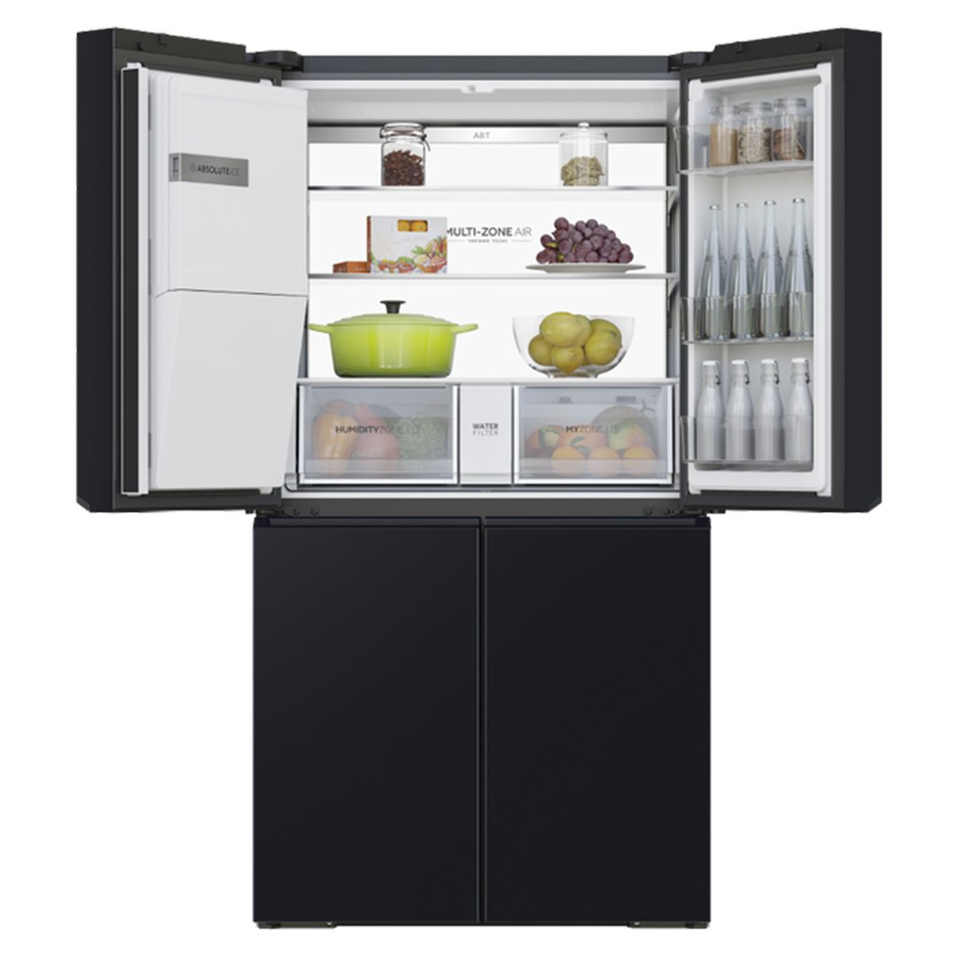 Haier 601L 600 Series Quad Door Refrigerator Freezer - Black HRF680YZC