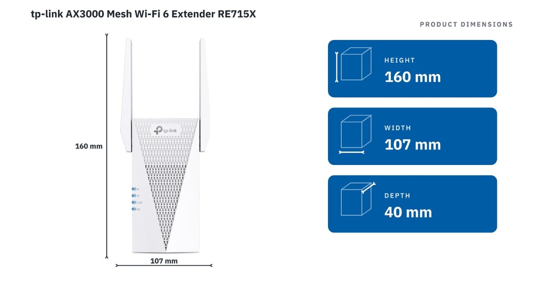 tp-link AX3000 Mesh Wi-Fi 6 Extender RE715X