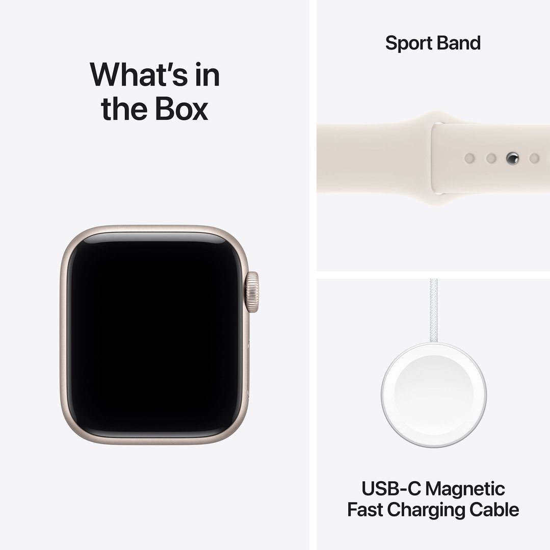 Apple Watch SE 3 40mm Starlight Aluminium Case GPS + Cellular Sport Band (M/L) MEP74X/A