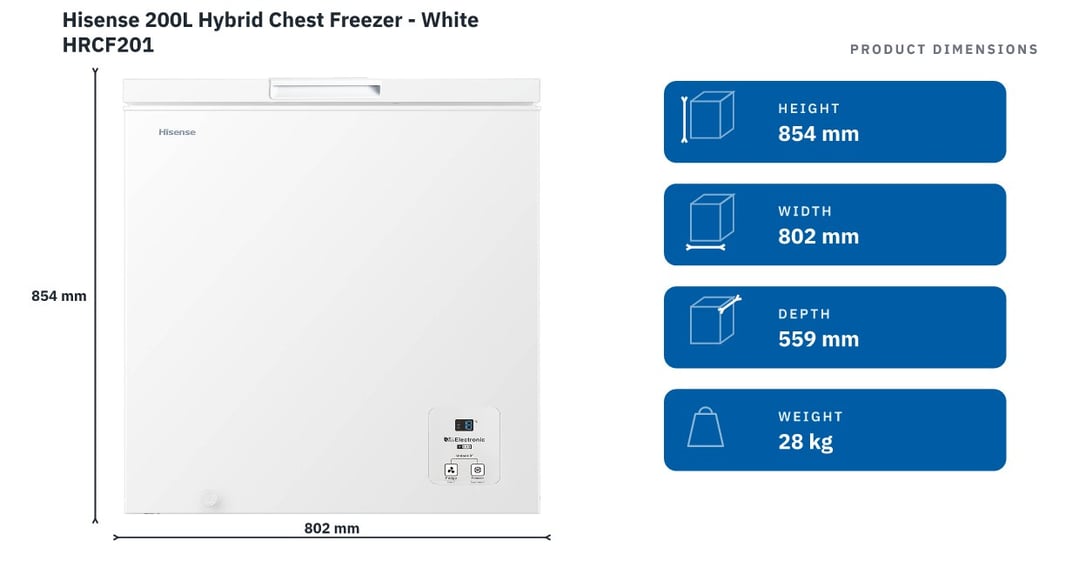 Hisense 200L Hybrid Chest Freezer - White HRCF201