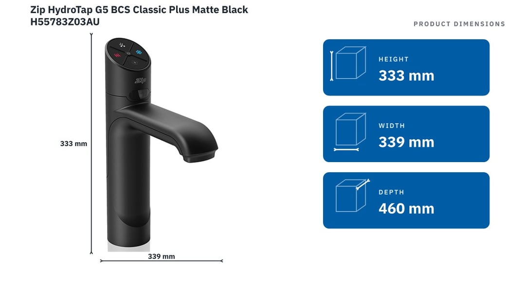 Zip HydroTap G5 BCS Classic Plus Matte Black H55783Z03AU