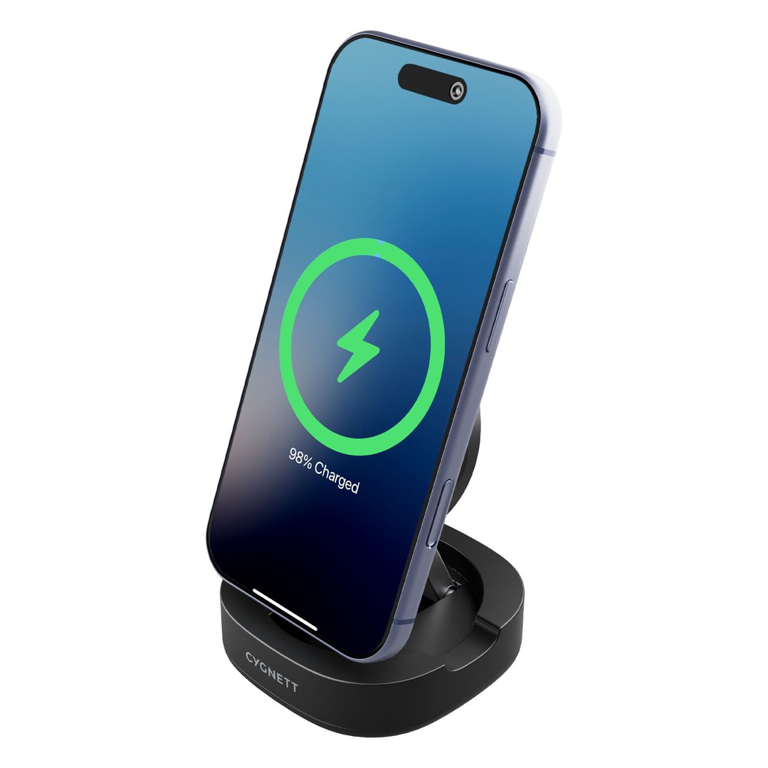 Cygnett ChargeBase Qi2.0 Single Wireless Charger - Black CY5790PPWIR