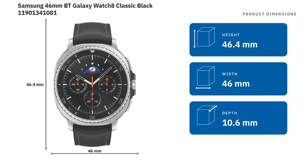 Samsung 46mm BT Galaxy Watch8 Classic Black 11901341081