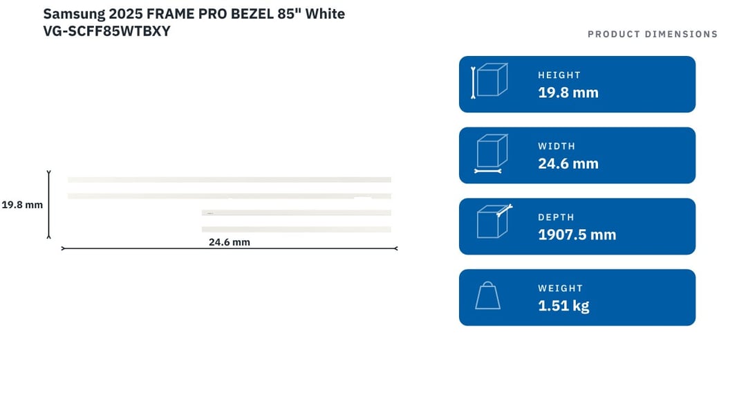 Samsung 2025 FRAME PRO BEZEL 85" White VG-SCFF85WTBXY