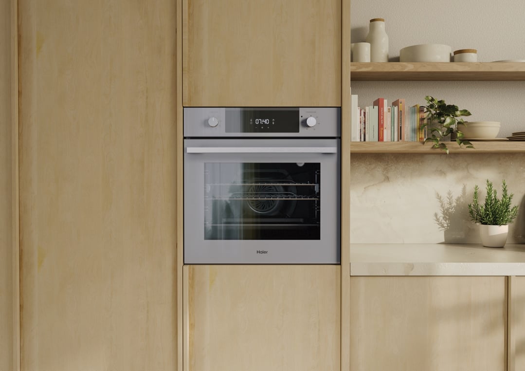 Haier 60cm 500 Series Built-in Oven, 7 Function, Air Fry, Steam Assist (Grey Glass) HWO60S7EG5