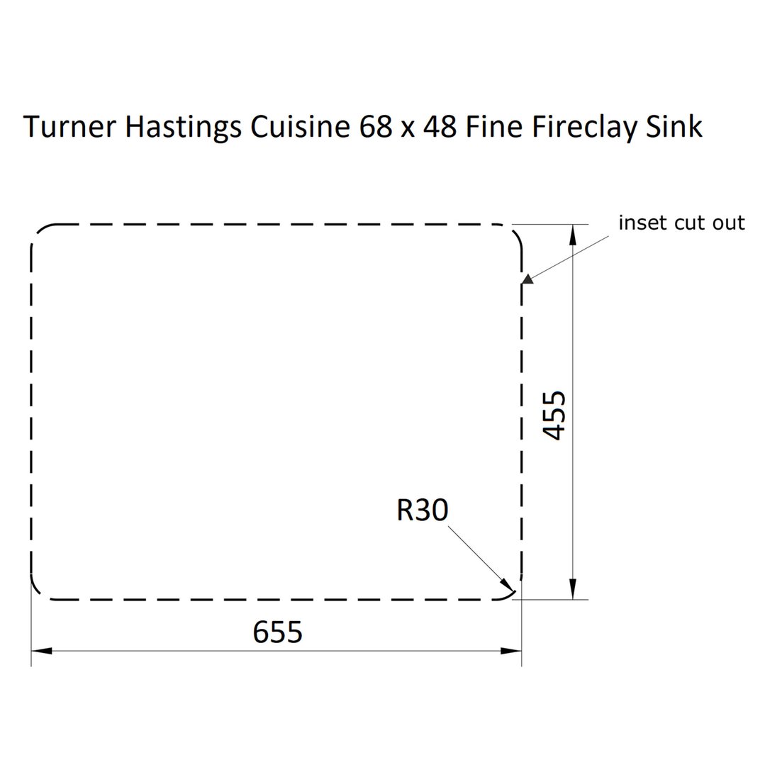 Turner Hastings Cuisine 68x48 Inset / Undermount Fireclay Sink CU68FS