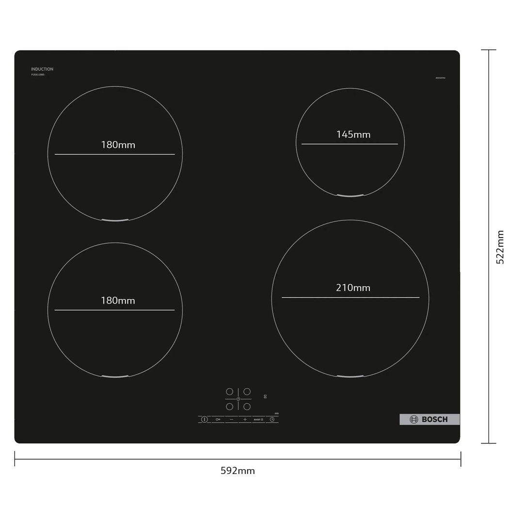 Bosch Series 4 Induction Cooktop 60 cm Black PUE611BB5H