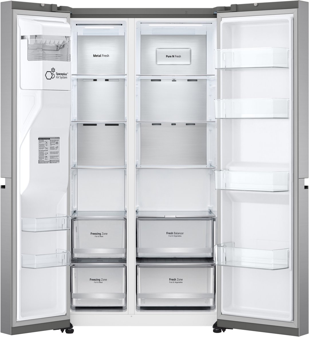 LG 635L Side by Side Fridge in Stainless Finish GS-L600PL