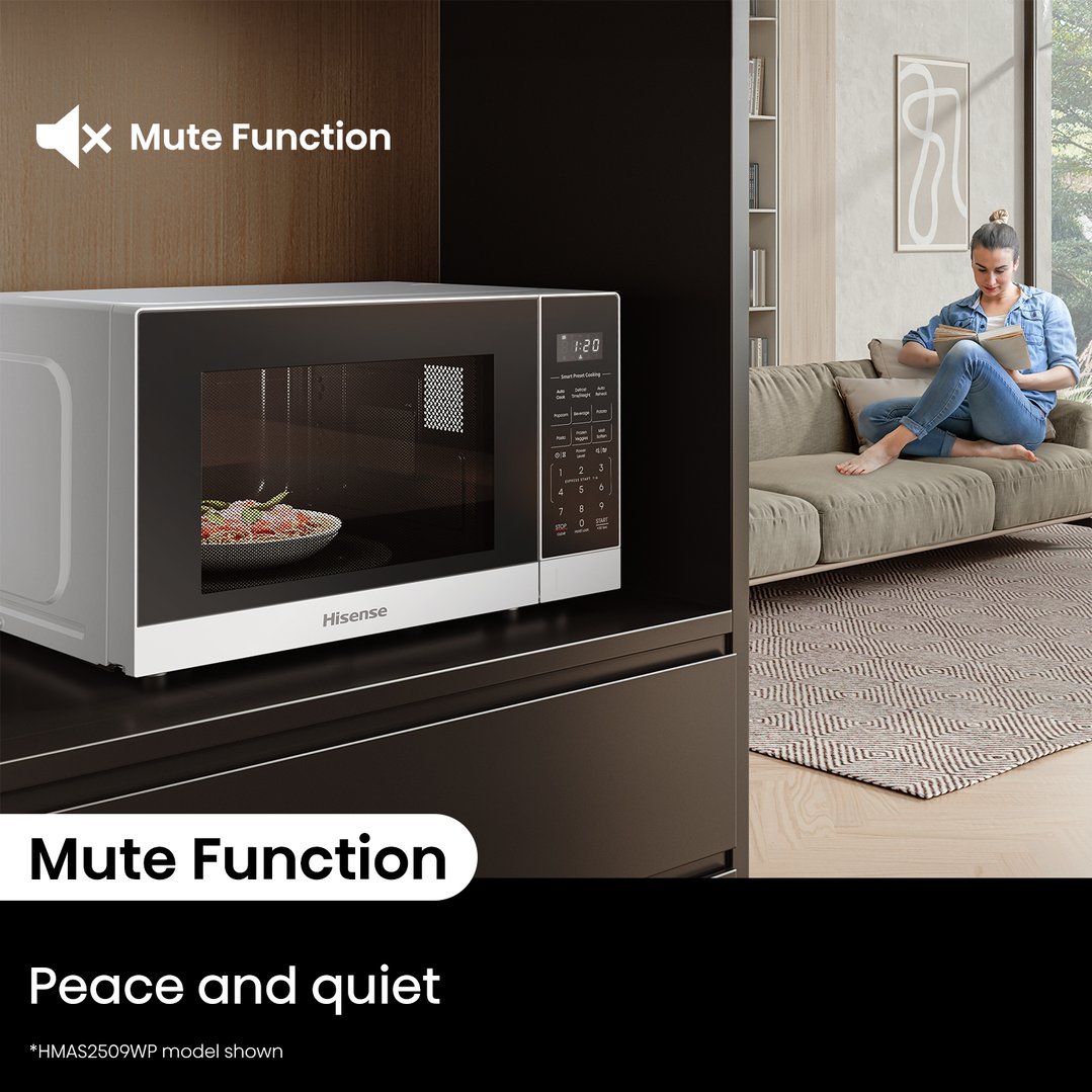 Hisense 25L 900W Countertop Microwave Pearl White HMAS2509WP