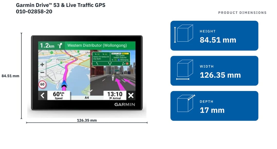 Garmin Drive™ 53 & Live Traffic GPS 010-02858-20 — product dimensions
