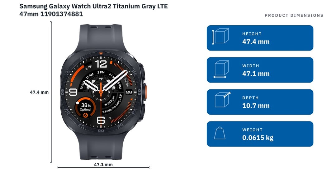 Samsung Galaxy Watch Ultra2 Titanium Gray LTE 47mm 11901374881