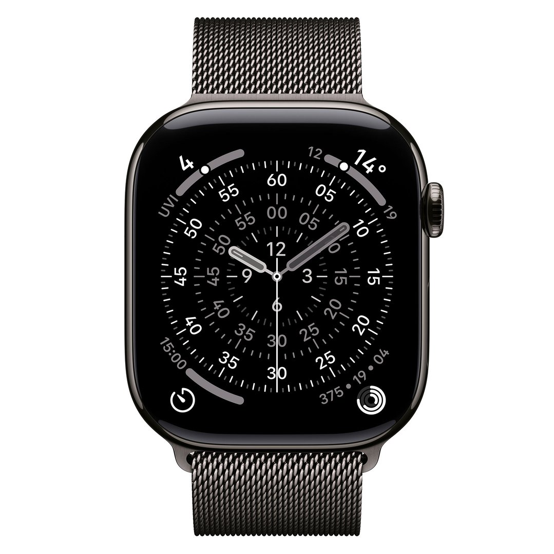 Apple Watch Series 11 46mm Slate Titanium Case GPS + Cellular Slate Milanese Loop (S/M) MFD34X/A