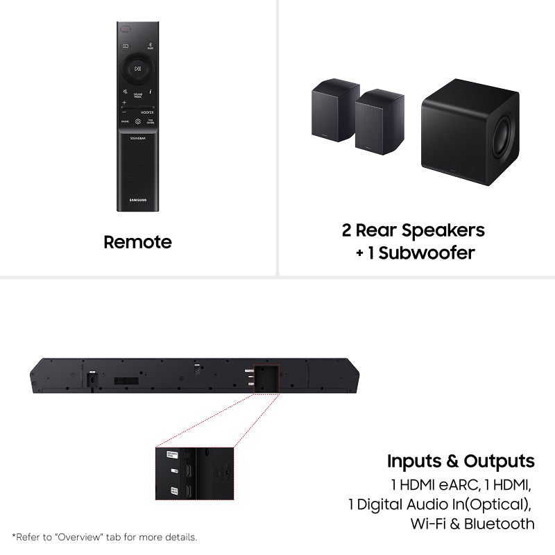 Samsung Q-series Soundbar HW-Q930H 9.1.4 ch Subwoofer & Rear (2026) HW-Q930H/XY