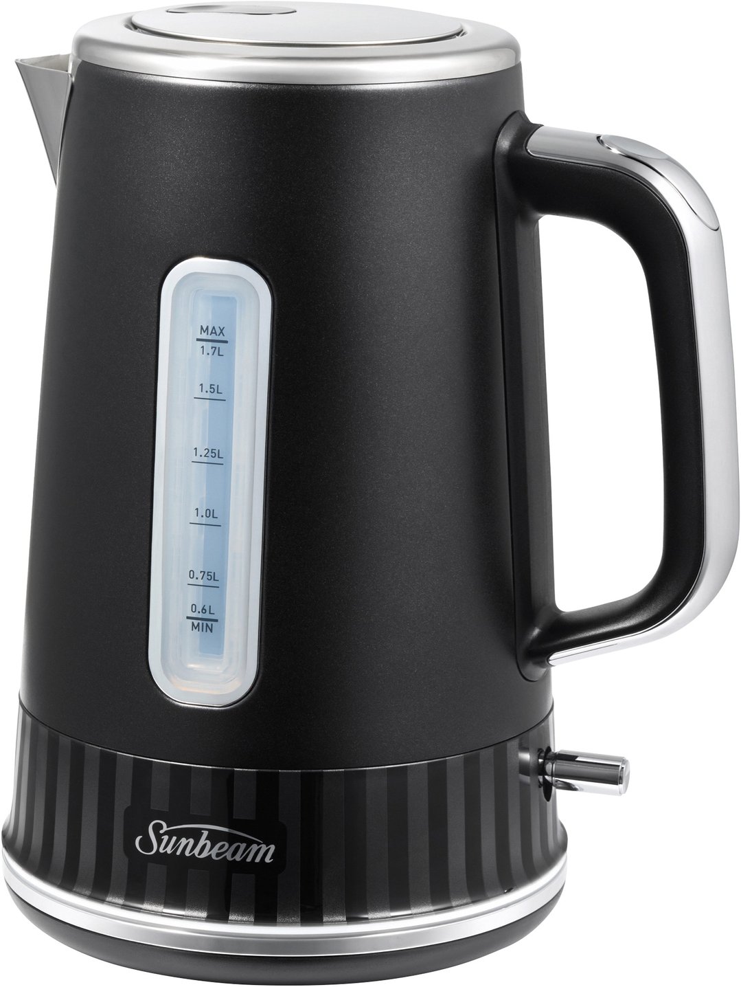 Sunbeam French Riviera Collection 1.7L Kettle and 4-Slice Toaster Breakfast Pack-Up Black Silver PUP8101BK