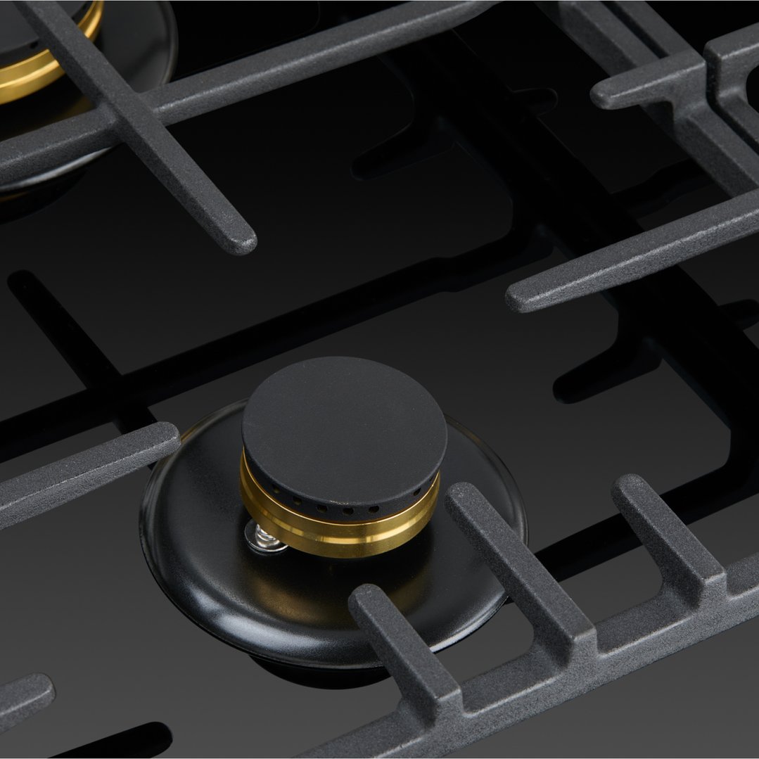 Omega 90cm Gas on Glass Cooktop. OCGG905WB