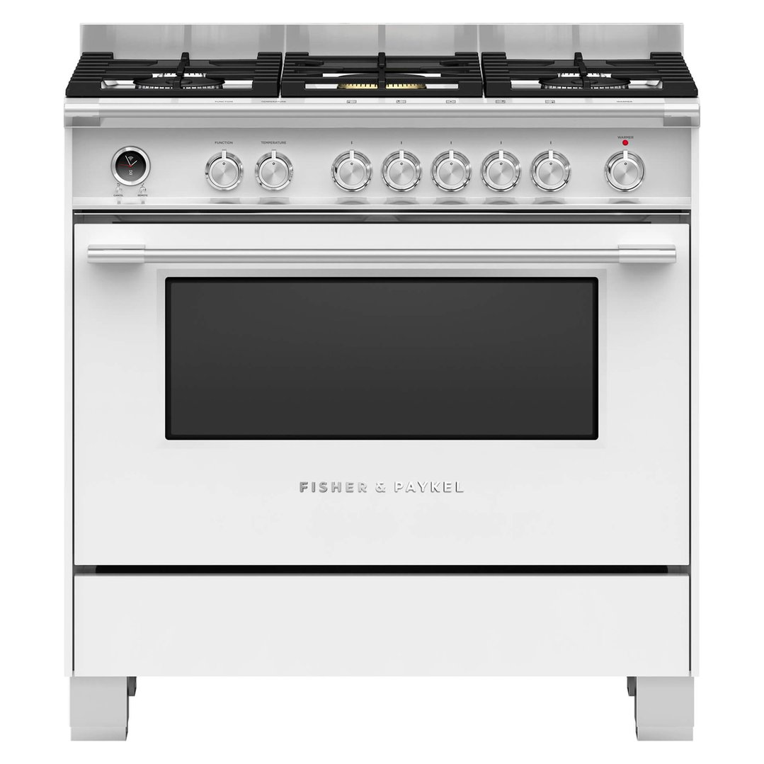 Fisher & Paykel 90cm Series 9 Classic 5 Burner Dual Fuel Pyrolytic Cooker OR90SCG6W1