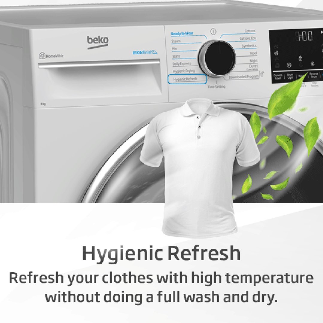 Beko 9kg Heat Pump Dryer with Steam & Wifi - White BDPB903SW