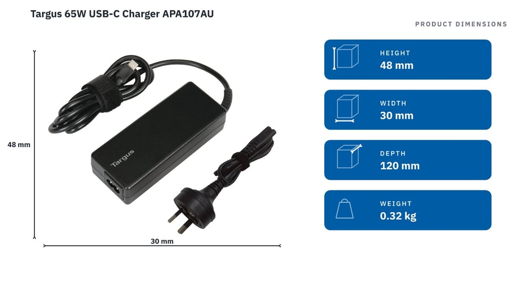 Targus 65W USB-C Charger APA107AU