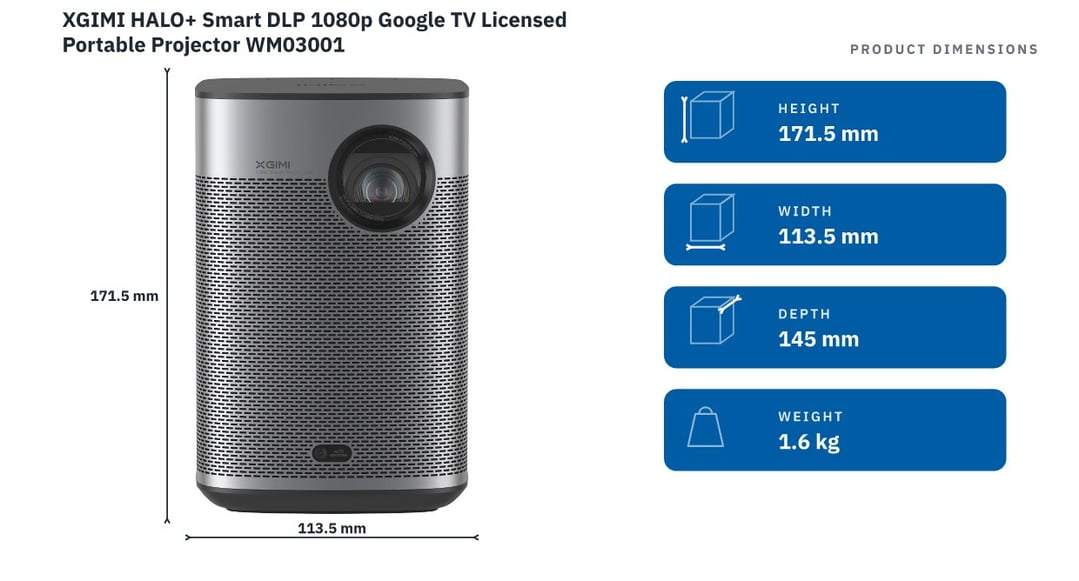 XGIMI HALO+ Smart DLP 1080p Google TV Licensed Portable Projector WM03001