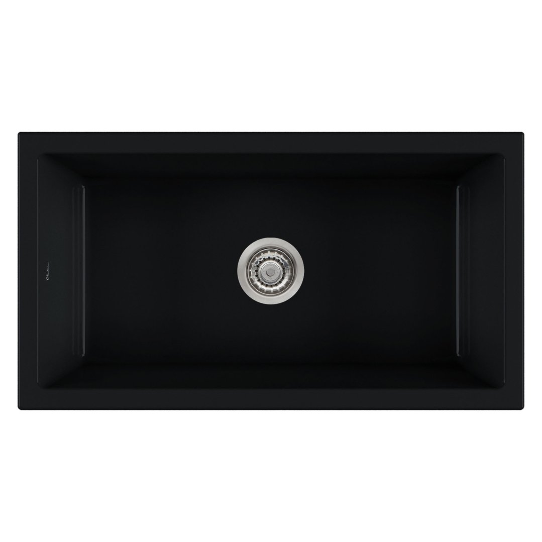 Oliveri Sicily Fireclay Farmhouse Counter Top or Undermount Sink - Matte Black SC-MB1980