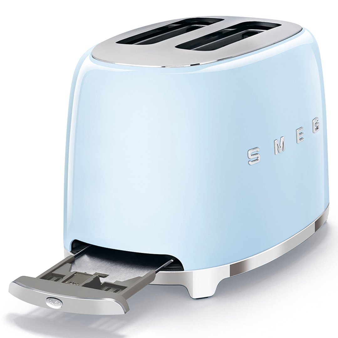 Smeg 50's Retro Style Aesthetic 2 Slice ToasterPale Blue TSF01PBAU