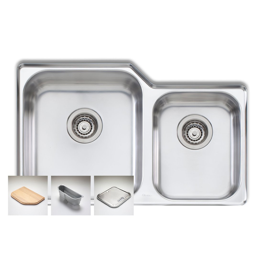 Oliveri Nu-Petite 1 & 3/4 Left Hand Bowl Undermount Sink NP61U
