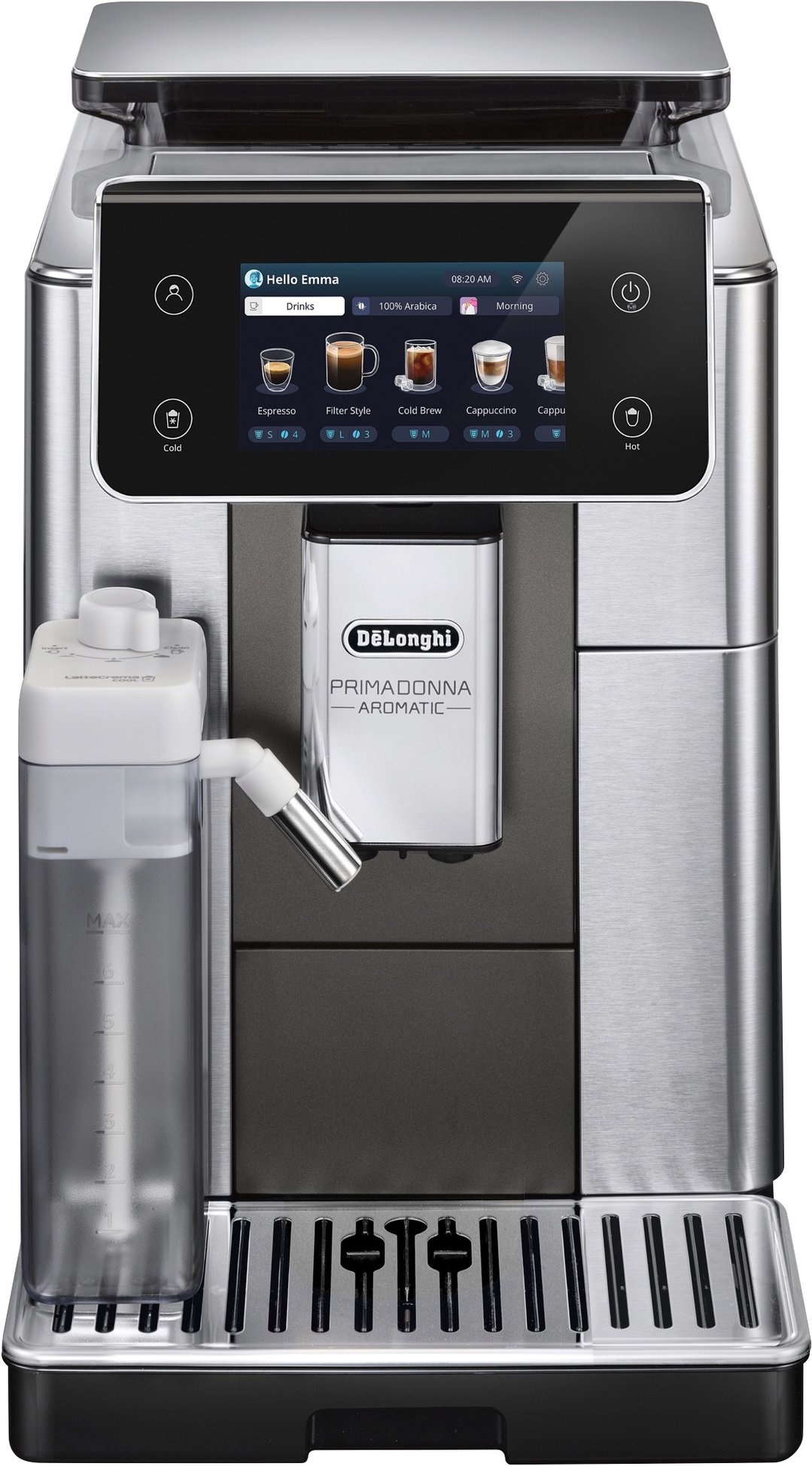 Delonghi Prima Donna Aromatic Fully Automatic Coffee Machine Titanium ECAM63075TM