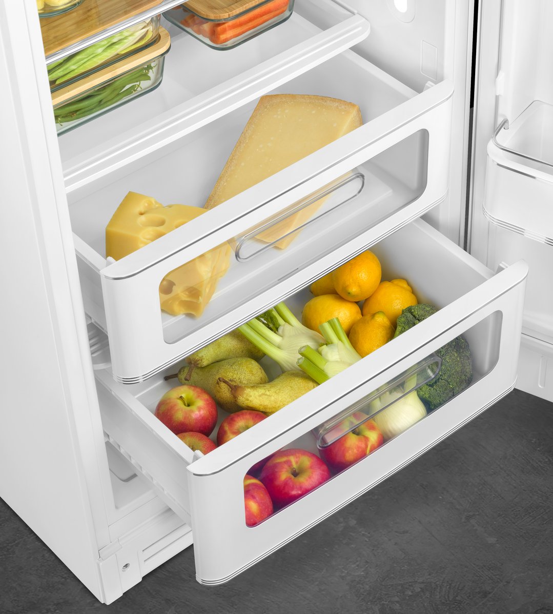 Smeg FAB 28 50’S Style Retro Refrigerator, Right Hand - White FAB28RWH5AU
