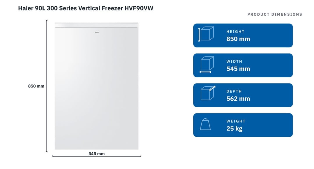 Haier 90L 300 Series Vertical Freezer HVF90VW