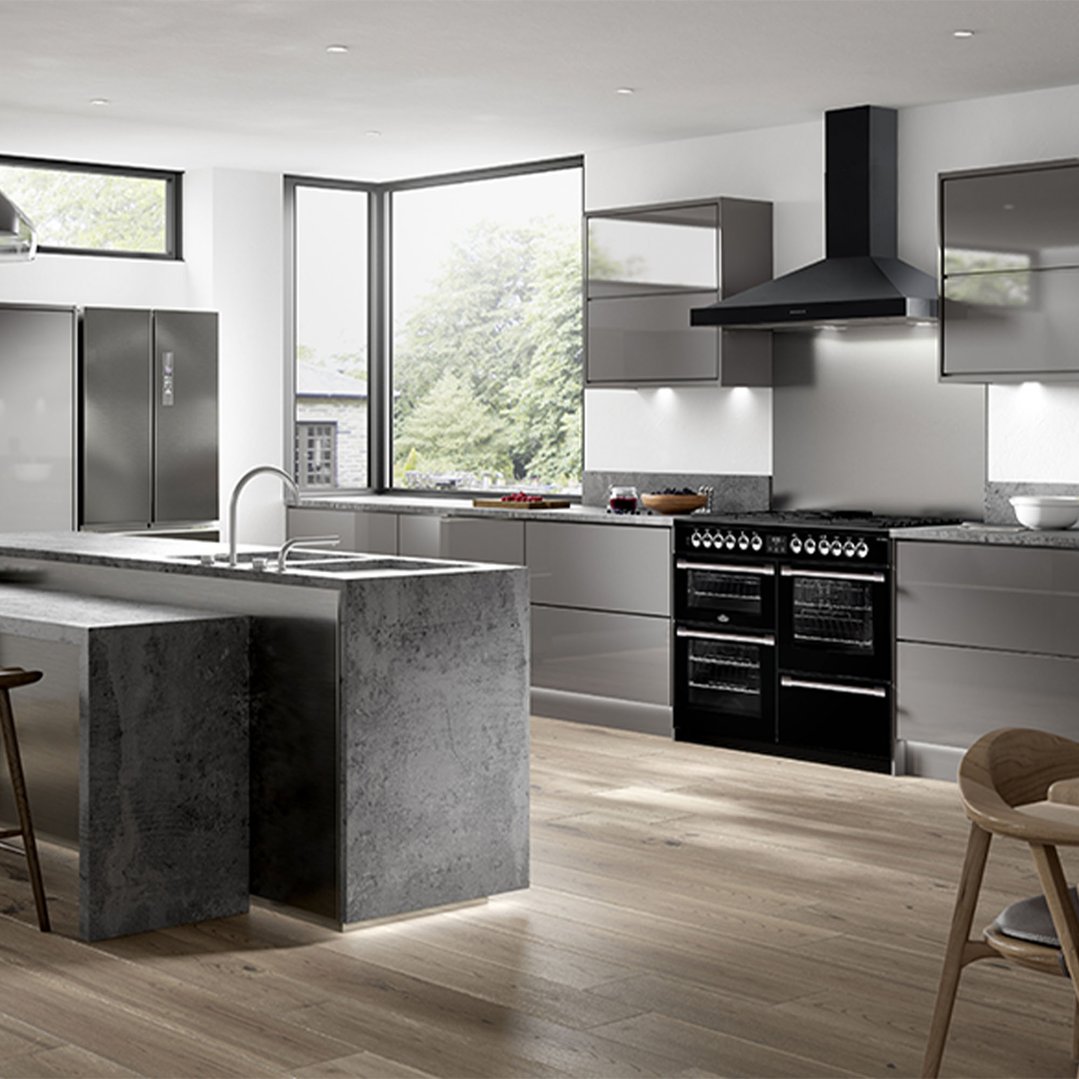 Belling CookCentre Deluxe 110cm Dual Fuel Range Cooker - Black BCC1100DFB