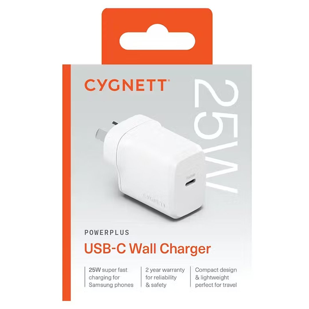Cygnett PowerPlus USB-C Wall Charger 25W - White CY4734PDWCH
