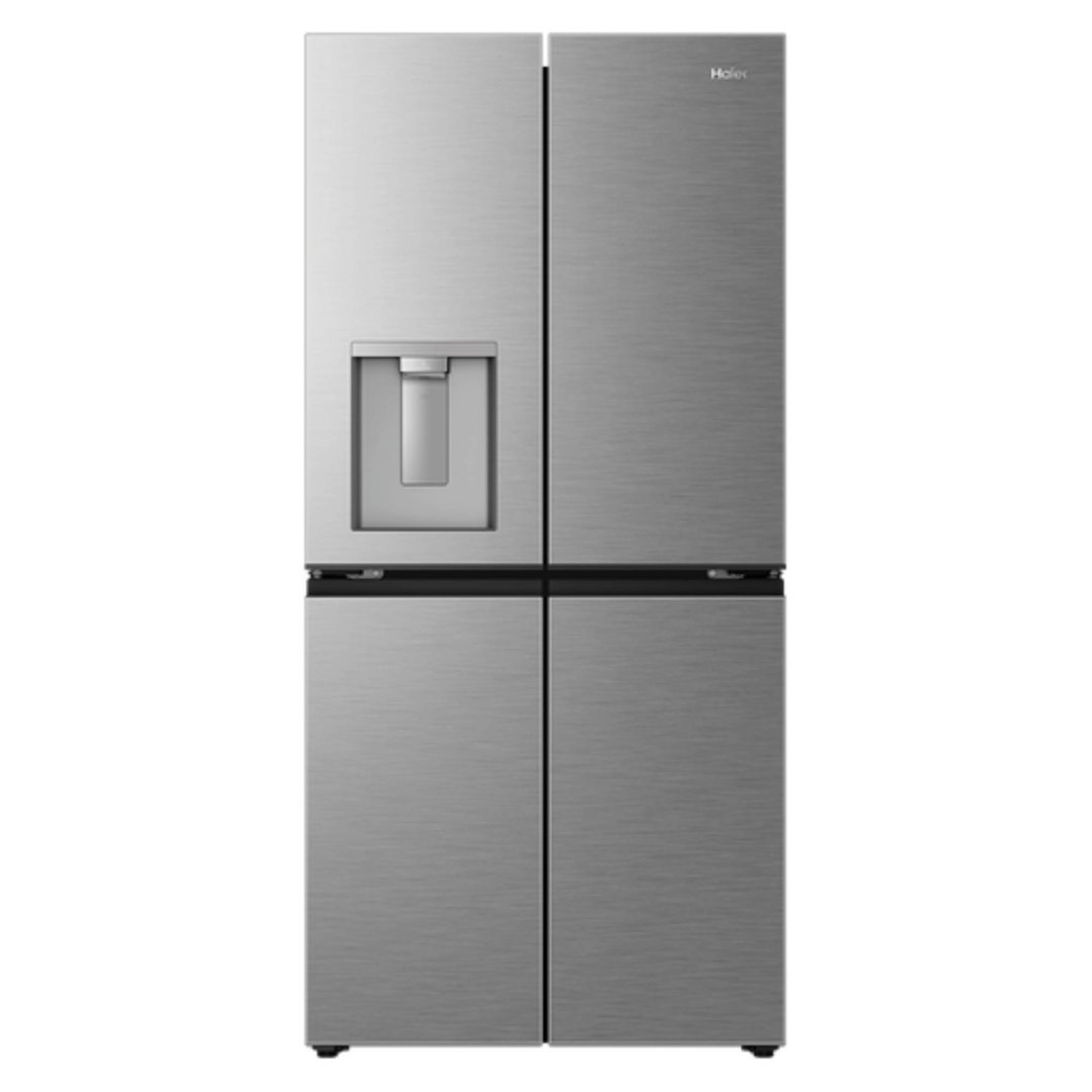 Haier 574L, Quad Door Refrigerator Freezer, Water, Non-Plumbed, Silver HRF590YHS