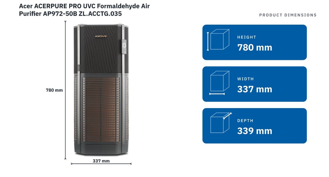 Acer ACERPURE PRO UVC Formaldehyde Air Purifier AP972-50B ZL.ACCTG.035