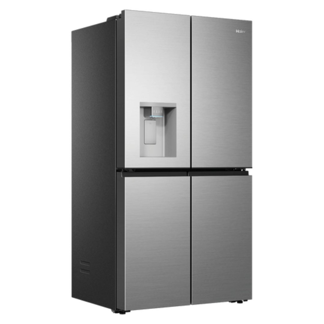 Haier 624L, Quad Door Refrigerator Freezer, Ice & Water, Plumbed, Satina HRF690YZS