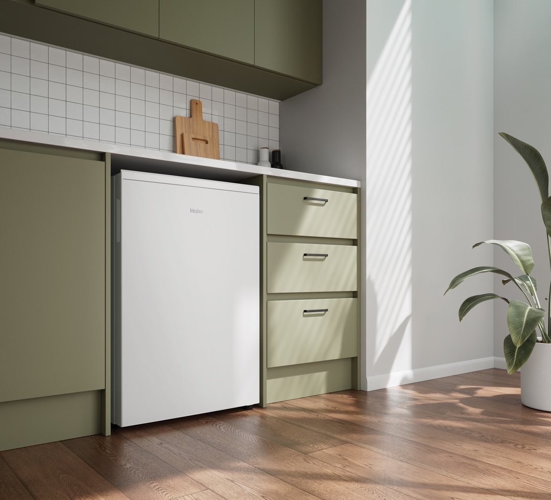 Haier 114L 300 Series Bar White Refrigerator Freezer HRF115UW2