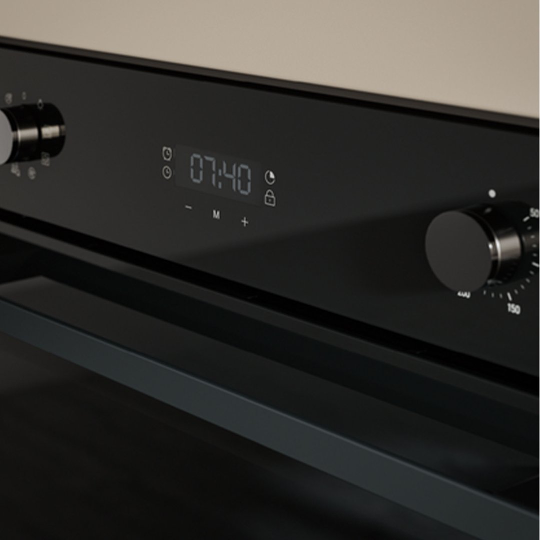 Haier 60cm 500 Series Built-in Oven, 7 Function, Air Fry, Steam Assist (Black Glass) HWO60S7EB5