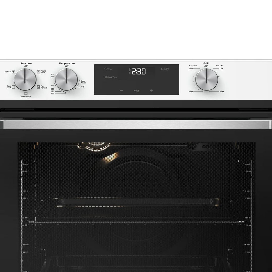 Westinghouse 60cm multifunction 5 white oven with separate grill, fast