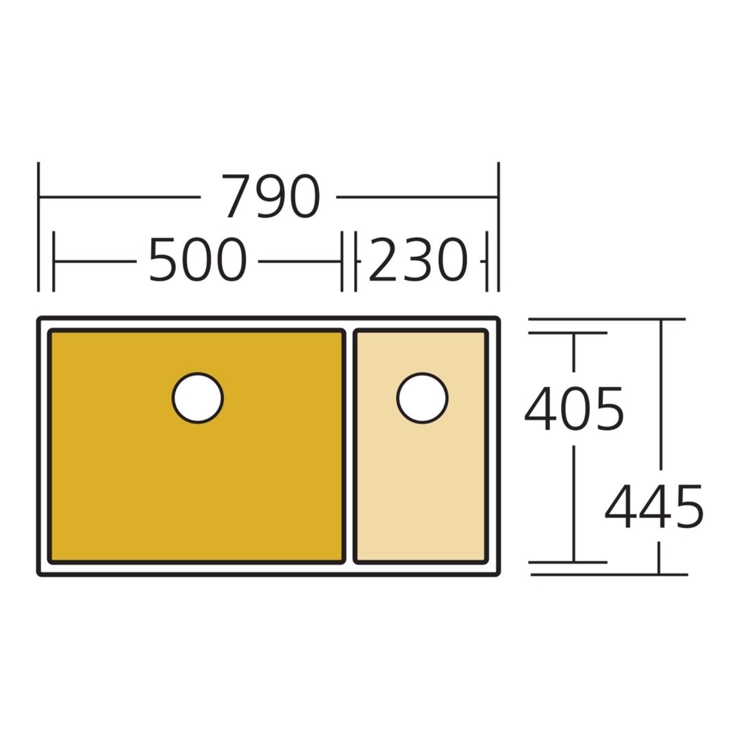 Oliveri Spectra 1 & 1/2 Bowl Sink - Brushed Gold SB35AU