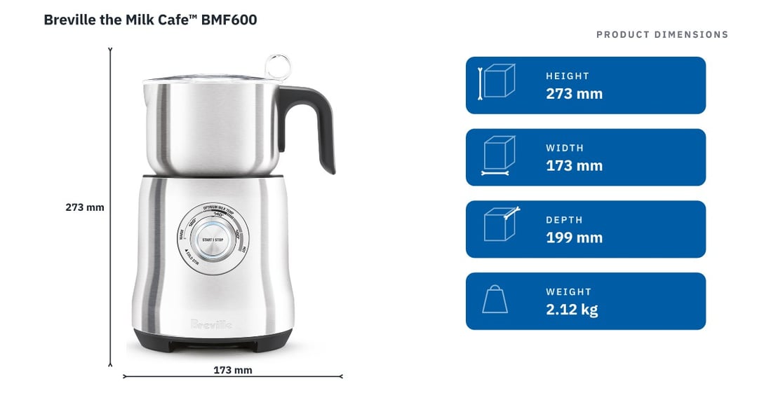 Breville the Milk Cafe™ BMF600 — product dimensions