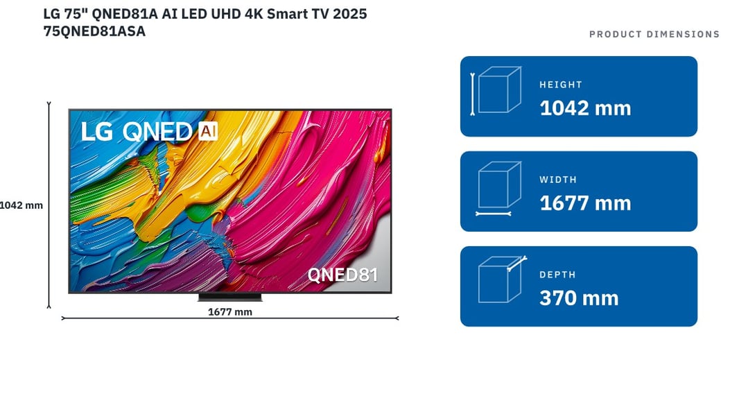 LG 75" QNED81A AI LED UHD 4K Smart TV 2025 75QNED81ASA