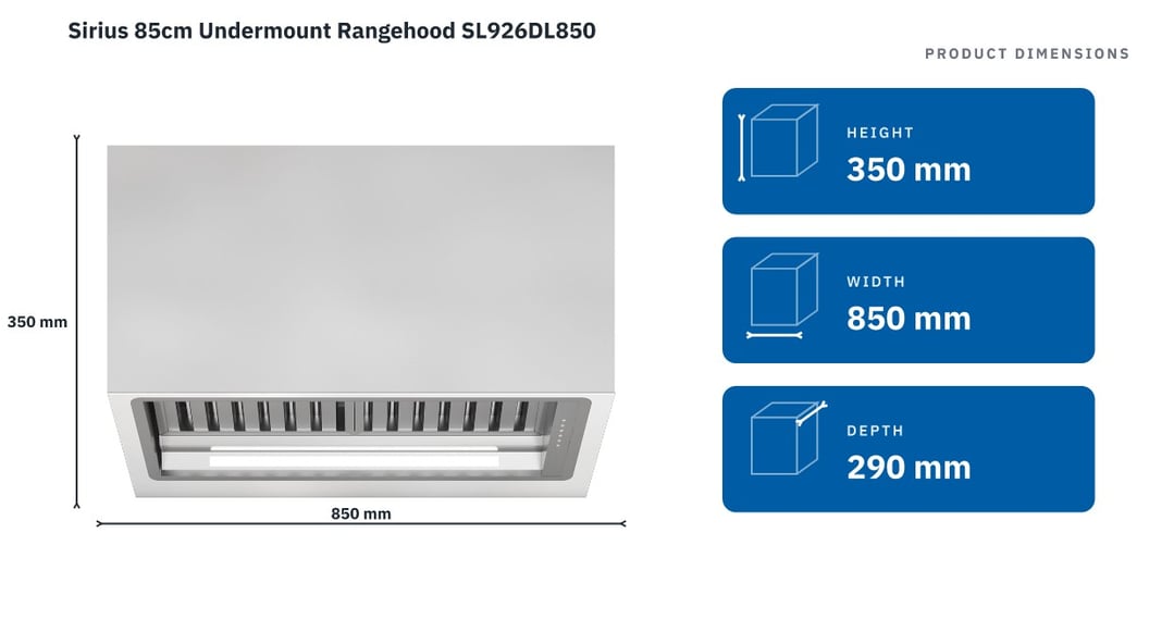 Sirius 85cm Undermount Rangehood SL926DL850