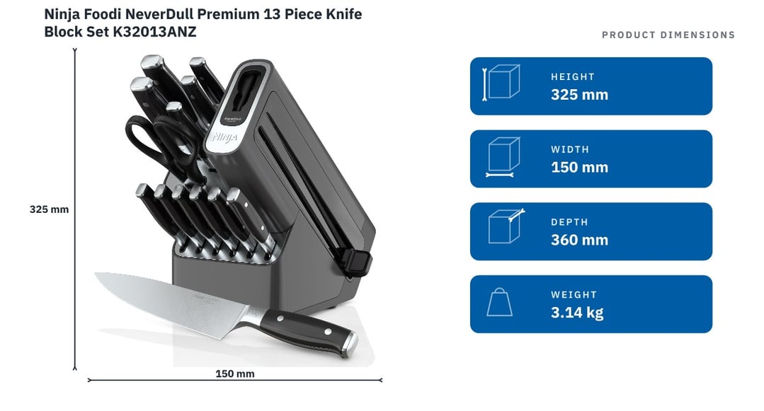 Ninja Foodi NeverDull Premium 13 Piece Knife Block Set K32013ANZ