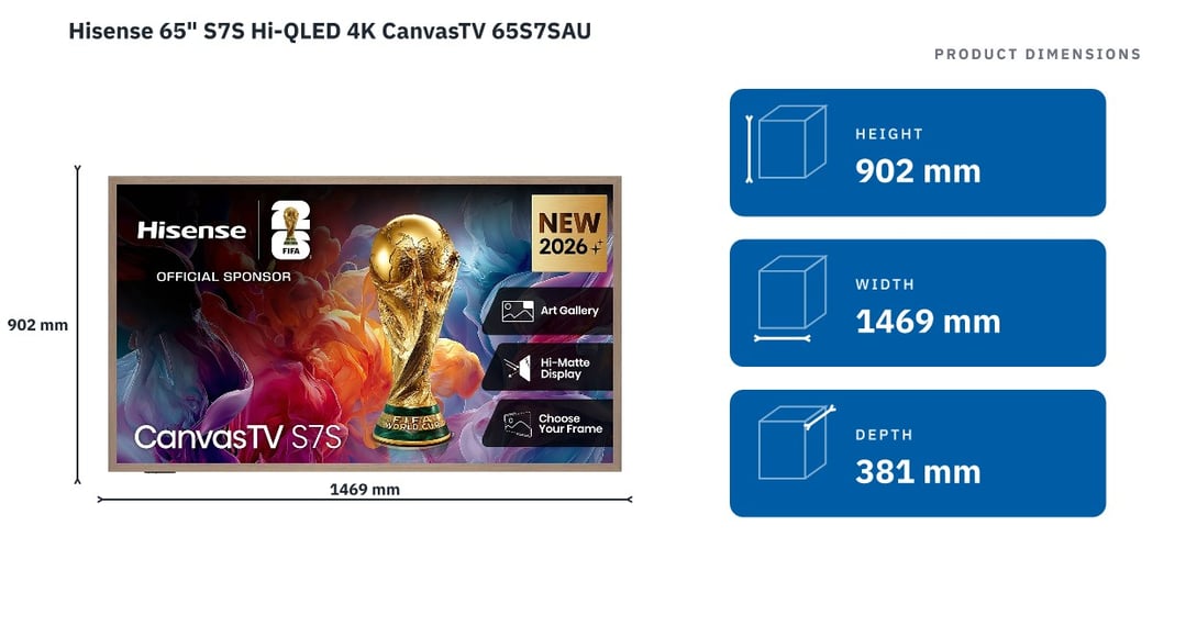 Hisense 65" S7S Hi-QLED 4K CanvasTV 65S7SAU