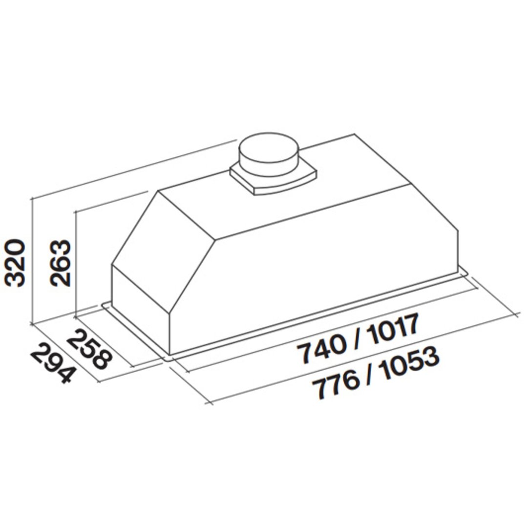 Falmec 80cm Gruppo Incasso Under Cupboard Rangehood F3GI80S1